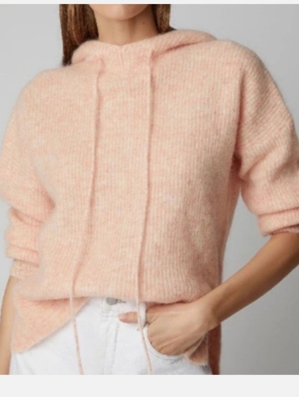 Ganni Ribbed Wool-blend Hooded Top - Picture 2 of 3